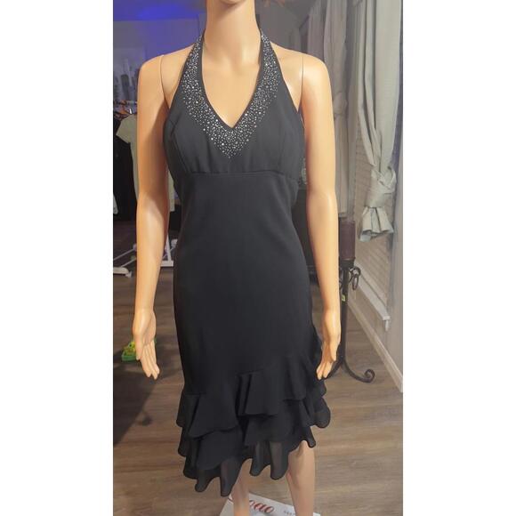 Elegant Black Halter Dress by Blondie Nites - Picture 1 of 4